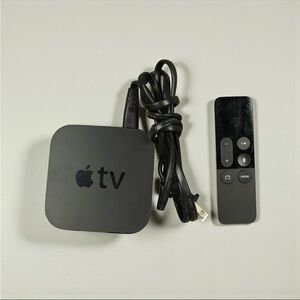 Apple TV-4th Gen 32GB HD Media Streamer A1625 Black W/Remote A1513 Tested